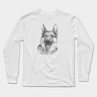 German shepherd bw Long Sleeve T-Shirt